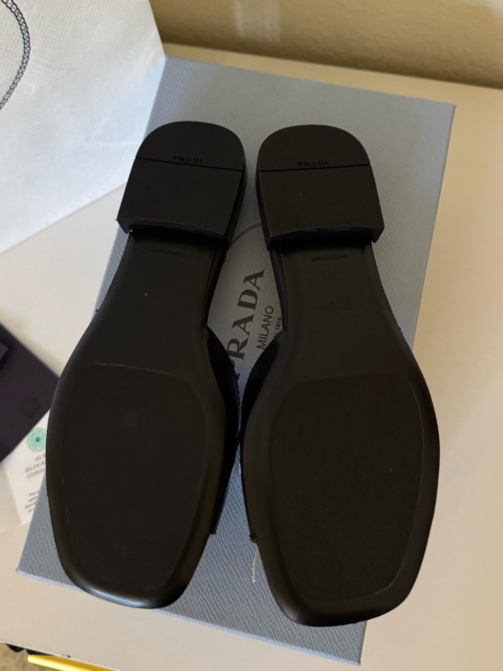 Prada Black Leather slides size 37.5 - Picture 9 of 9